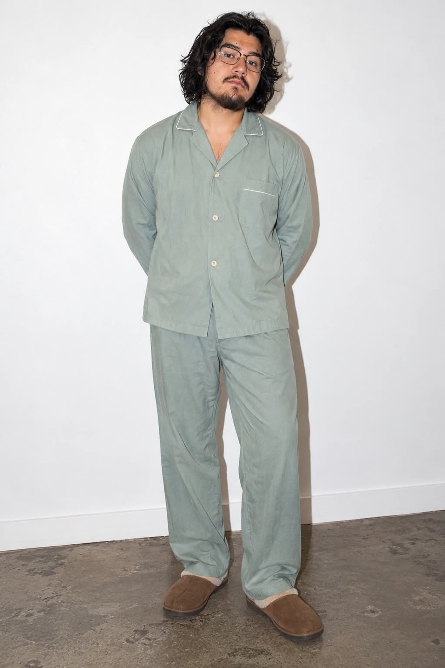 Vintage 60s Men's Sage Green Pajama Set, Grandpa Retro, Franciscan Eli Walker, M